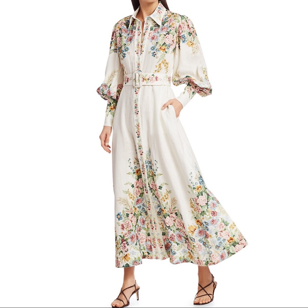 Zimmermann Wavelength belted floral dress